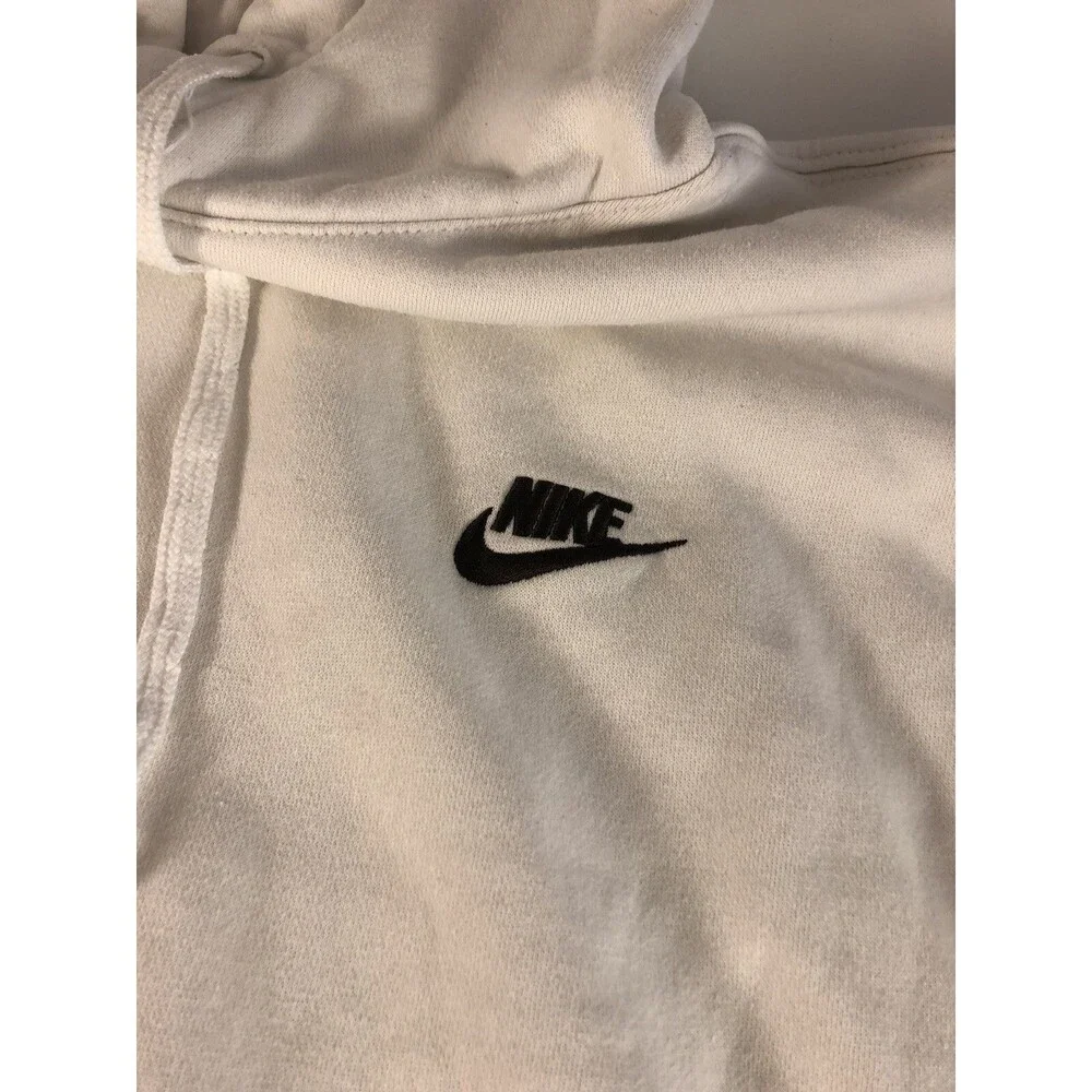 Vintage Nike Hoodie Spellout Swoosh White with Black Swoosh Black Tag Large